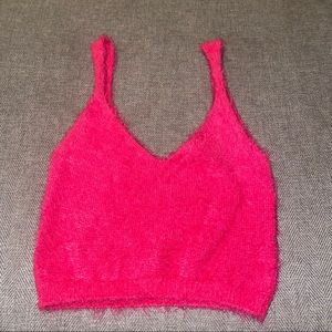 Pink Fuzzy Crop Top 💓